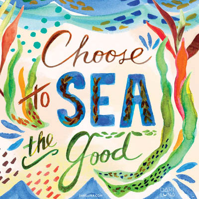 Coastal Quote Inspirational Ocean Sea Watercolor Illustration Artist