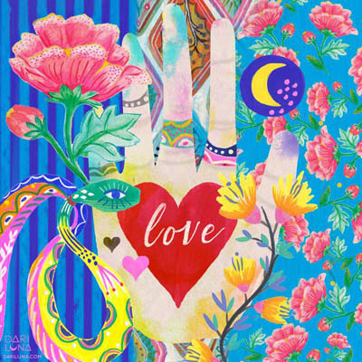 Heart Valentines Love Hand Illustration